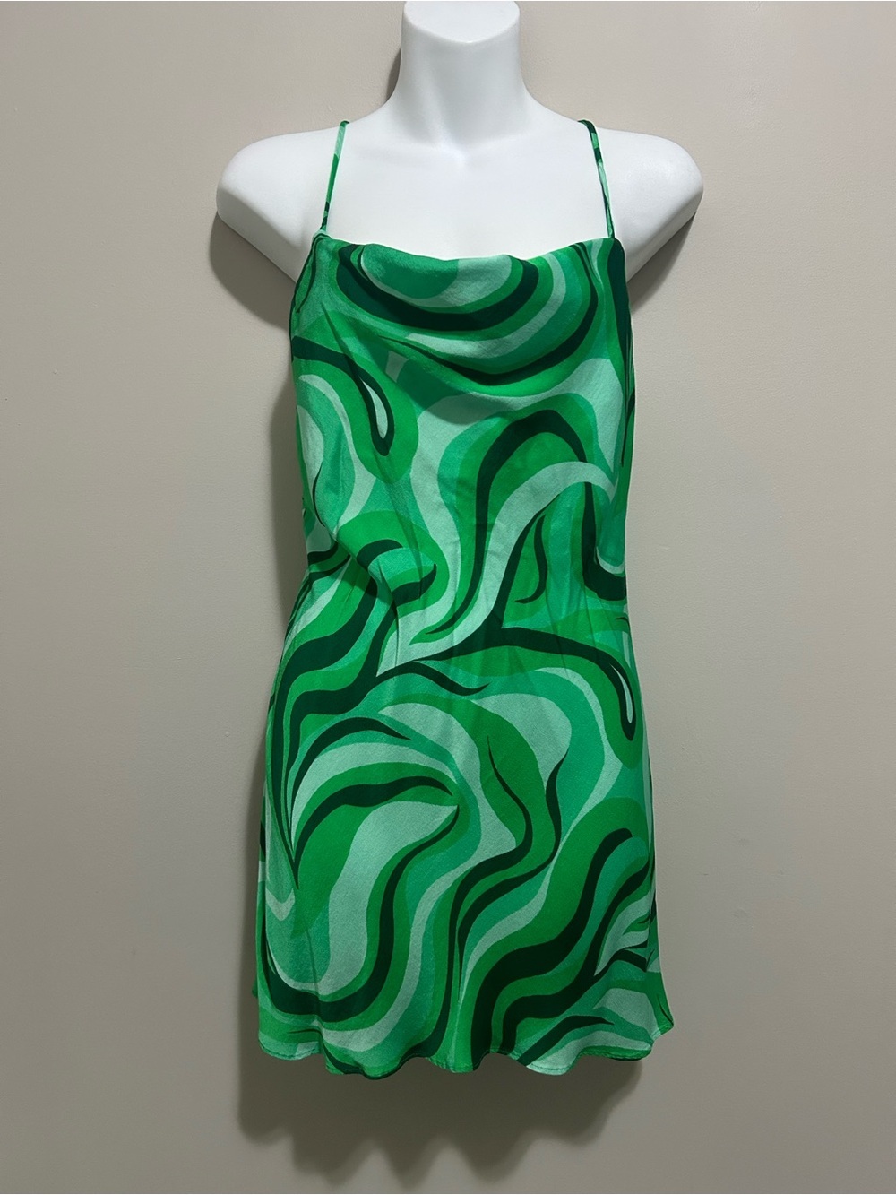 Zara Green Swirl Mini Dress